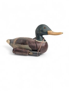 Vintage Wooden Mallard Duck Decor w/ Duck Call